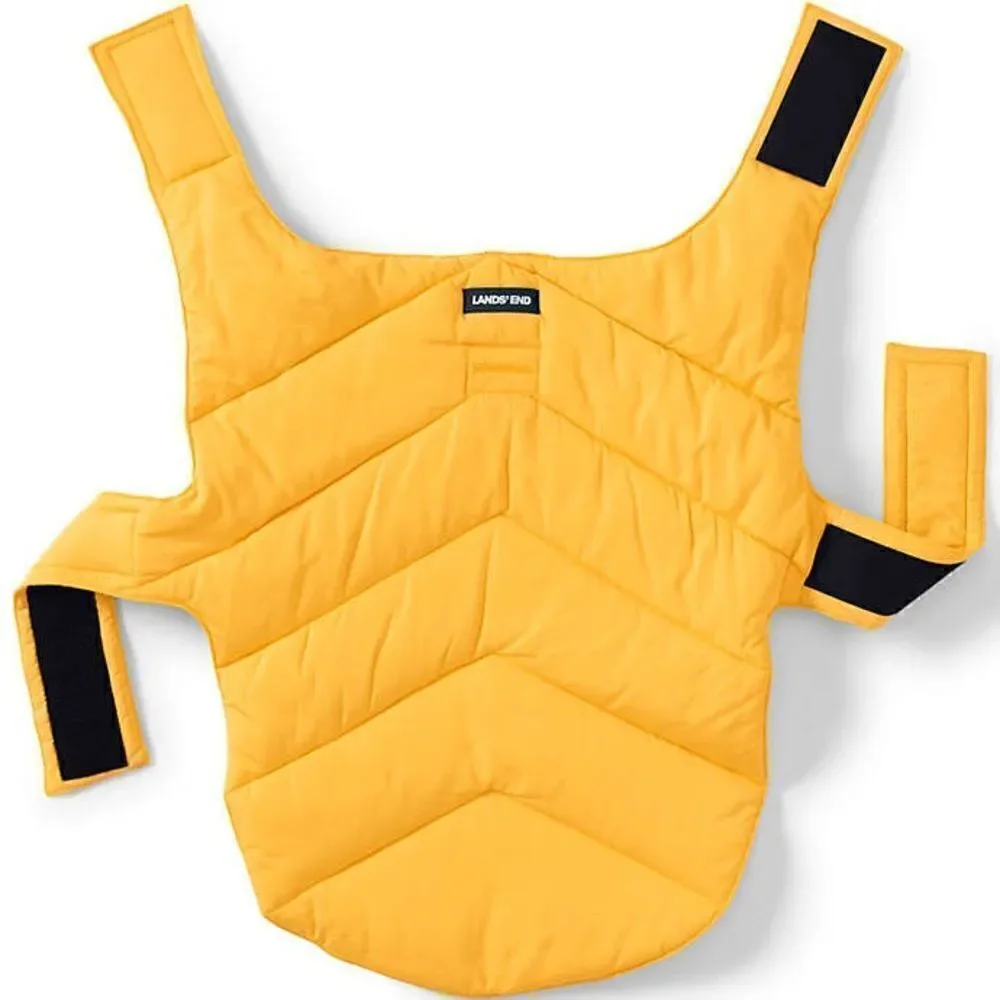 Land’s End Dog Puffer Vest adjustable Athletic Gold Various Sizes